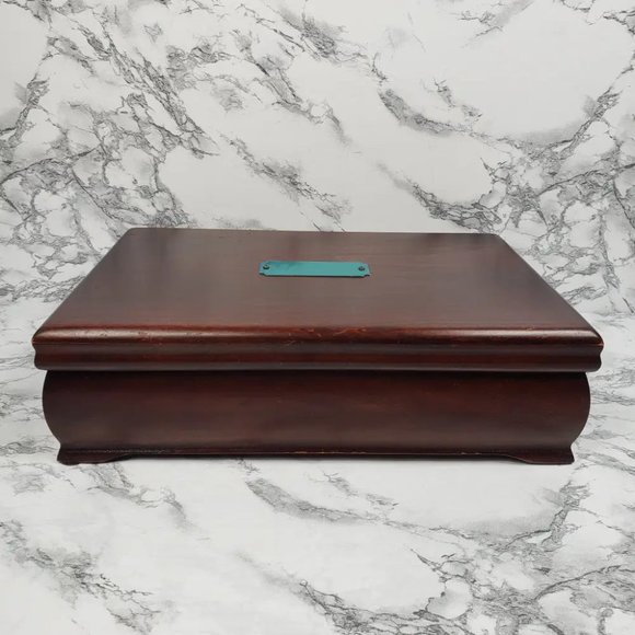 Jewelry Box Solid Wood Made In USA Vintage - Picture 1 of 11